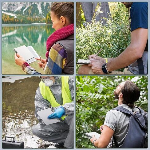 2PCS Waterproof Spiral Notebooks with Stone Paper and PVC Cover, Graph Pattern Weatherproof Notepad 100 Pages, Medium Size All-Weather Steno Pads for Outdoor Field (4.8"x7", Blue) in Saudi Arabia
