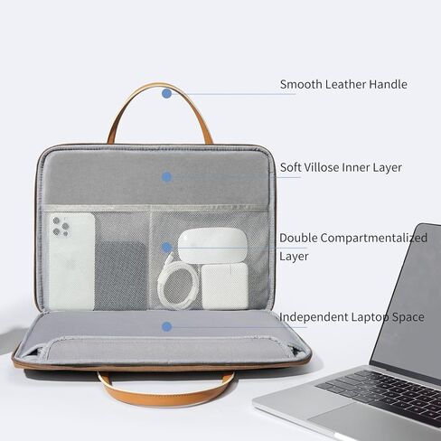 حافظة كمبيوتر محمول مقاس 15 15.6 16 بوصة مقاومة للماء مع حماية من 3 طبقات، حقيبة حمل كمبيوتر متوافقة مع أجهزة MacBook وHP وDell وAcer وAsus Notebook in Kuwait