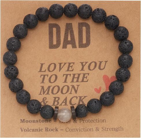 To My Dad Bracelets Natural Gemstone Bracelet Christmas Valentines Birthday Gift for Husband Boyfriend Grandpa in Saudi Arabia