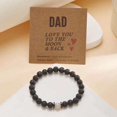 To My Dad Bracelets Natural Gemstone Bracelet Christmas Valentines Birthday Gift for Husband Boyfriend Grandpa in Saudi Arabia