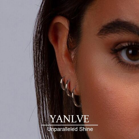 Small Gold Hoop Earrings Set of 3 Pair Plated 14K Real Gold Hoops Earrings for Women Hypoallergenic Gold Huggie Hoop Earrings Mini Tiny Non Tarnish Stack Cartilage Gold Hoop Earrings in Saudi Arabia
