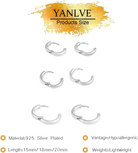 Small Gold Hoop Earrings Set of 3 Pair Plated 14K Real Gold Hoops Earrings for Women Hypoallergenic Gold Huggie Hoop Earrings Mini Tiny Non Tarnish Stack Cartilage Gold Hoop Earrings in Saudi Arabia