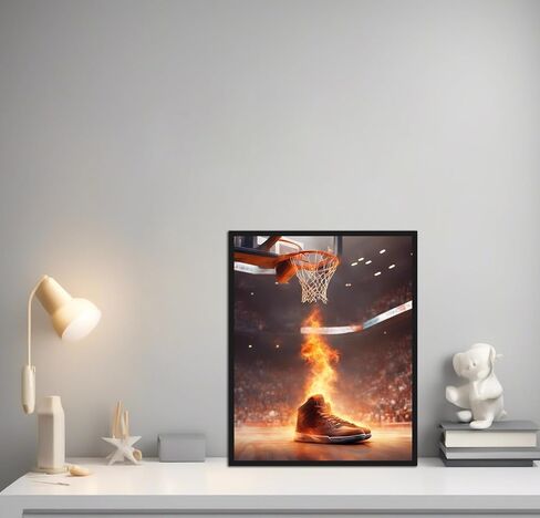Selesmir Design Sports Themed Wall Art Print Posters For Boys Bedroom Decor Unframed Set of 4 (8x10 Inches) Basketball Baseball Soccer American Football Poster in Saudi Arabia