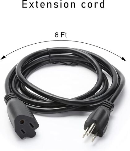 شريط طاقة مع سلك تمديد مسطح بطول 12 قدمًا، وواقي من التيار الزائد مع 12 منفذًا و4 منافذ USB، (منفذ USB C واحد) أسود in Kuwait