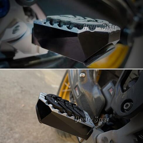Motorcycle Aluminum Adjustable Foot Pegs Compatible with BMW F750GS| 850GS| 850GS/ R1200GS/ R1250GS Adventure Rider Footpegs Footrest Pedals with Built-in Spring Motorcycle Accessories (Black) in Saudi Arabia