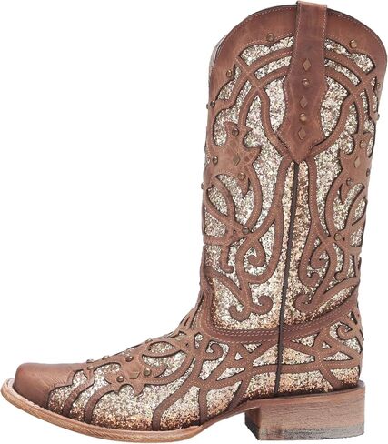 Corral Women's Orix Glitter Inlay & Studs Square Toe Boots SZ in Saudi Arabia