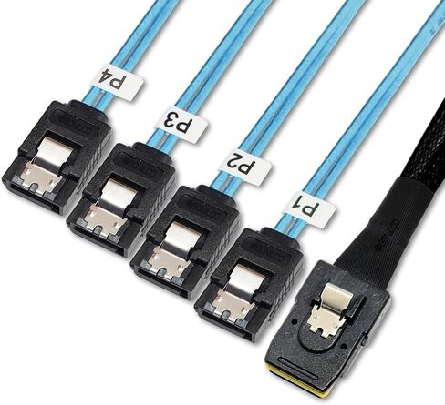 Premium Mini SAS 36P SFF-8087 to 7Pin 4 SATA Cable High Speed Data Transfer Digital Cord (1 Cable, 0.5 M / 1.6 Feet) in Saudi Arabia