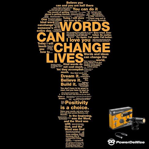 ميكروفون PowerDeWise Universal احترافي مثبت على الكاميرا مع حامل ثلاثي القوائم وملحقات - ميكروفون صغير الحجم لكاميرا DSLR متوافق مع الهواتف الذكية iPhone Android in Kuwait