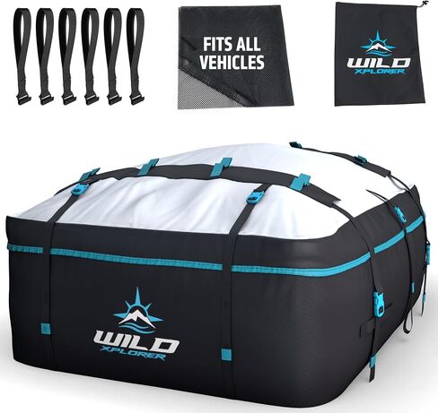 Car Roof Cargo Carrier (23 Cuft XXL) 100% Waterproof Rooftop Cargo Carrier, Roof Rack Cargo Carrier for Top of Vehicle Roof Bag, Car Top Carrier Luggage Rack for SUV - Incl Mat, 6 Door Hooks (3 Sizes) in Saudi Arabia