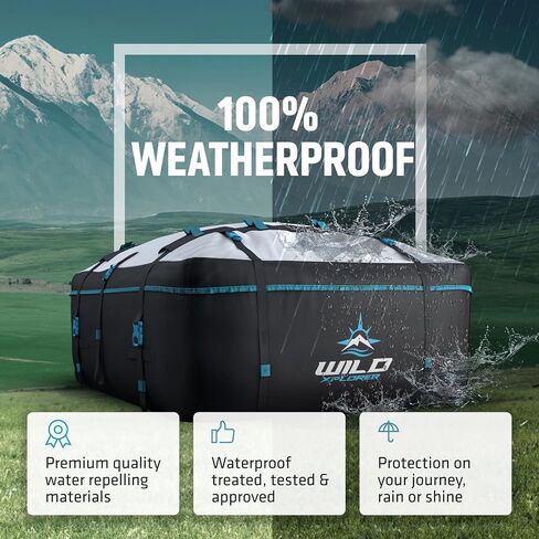 Car Roof Cargo Carrier (23 Cuft XXL) 100% Waterproof Rooftop Cargo Carrier, Roof Rack Cargo Carrier for Top of Vehicle Roof Bag, Car Top Carrier Luggage Rack for SUV - Incl Mat, 6 Door Hooks (3 Sizes) in Saudi Arabia