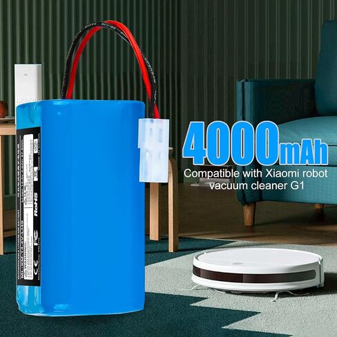 Powilling 14.4V 4000mAh Li-ion بديل لـ Xiaomi MI G1، لـ Panasonic MC-WRC53، لـ Phicomm X3، لـ PUPPY0O R30 / R30 PRO، لـ FLYCO FC9601 / FC9602 Essential MJSTG1 Robot Vacuum Cleaner in Saudi Arabia