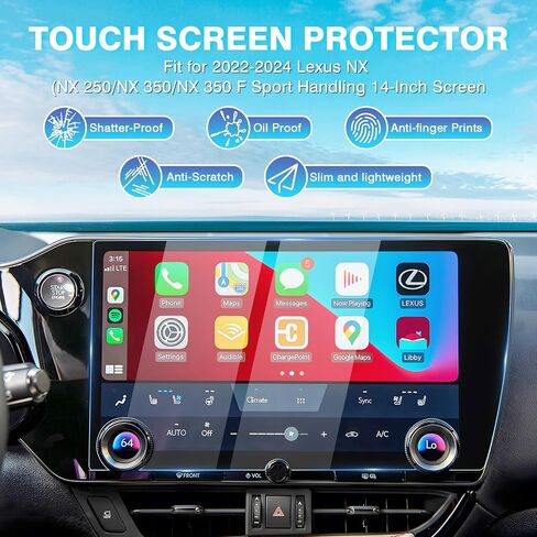 Karltys 2 Pack Screen Protector for 2022-2025 Lexus NX250 NX350 NX350H NX450h+ 14-Inch Touchscreen, 9H Tempered Glass Screen Protector for Lexus NX Accessories, Car Radio Screen Cover Anti Glare in Saudi Arabia