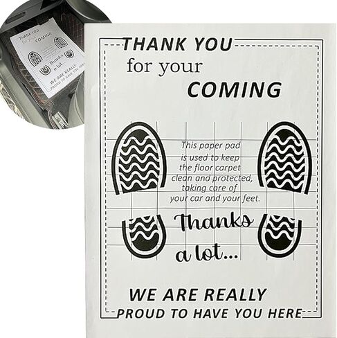 White Car Paper Floor Mats for Cars, 110 Pcs Disposable Floor Cars Floor Mats for Cars, Car Detailing Supplies, Car Mats, Paper Mats for Car Detailing, Temporary Car Floor Protector 15.4x19.7inch in Kuwait