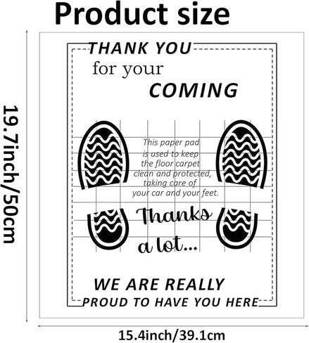 White Car Paper Floor Mats for Cars, 110 Pcs Disposable Floor Cars Floor Mats for Cars, Car Detailing Supplies, Car Mats, Paper Mats for Car Detailing, Temporary Car Floor Protector 15.4x19.7inch in Kuwait