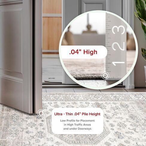 nuLOOM Darby Persian Stain Resistant Machine Washable Area Rug - 2x8 Machine Washable Runner Rug Traditional Beige/Ivory Rugs for Living Room Bedroom Dining Room Entryway Hallway Kitchen in Saudi Arabia