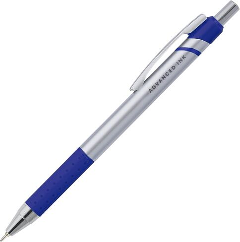 أقلام حبر جاف قابلة للسحب من Office Depot، برأس إبرة، 0.7 مم، أسطوانة فضية، حبر أزرق، عبوة من 12 قلمًا in Saudi Arabia