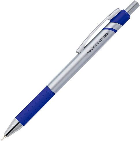 أقلام حبر جاف قابلة للسحب من Office Depot، برأس إبرة، 0.7 مم، أسطوانة فضية، حبر أزرق، عبوة من 12 قلمًا in Saudi Arabia