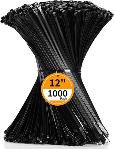العلاقات البريدي الكابل 12 بوصة Cehony 1500 حزمة العلاقات البريدي الأسود الثقيلة 50 رطل قوة الشد العلاقات البريدي البلاستيكية للعلاقات كابل متعددة الأغراض في الهواء الطلق وداخل قاعة، الذاتي قفل العلاقات الأسلاك مقاومة للأشعة فوق البنفسجية يلتف in Kuwait