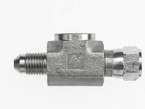 6574-16-16-04 Steel Tee Test Point Tube Fitting, 1-5/16"-12 Male JIC x 1-5/16"-12 Female JIC Swivel x 1/4"-18 Female NPTF in Saudi Arabia