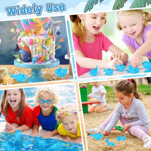 30 Pieces Rubber Sharks Blue Rubber Bath Sharks Cute Squeezable and Squeak Shark Small Rubber Sharks Bathtub Swimming Rubber Sharks Toys for Birthday Shower Bathtub Pool Party Favors in Saudi Arabia