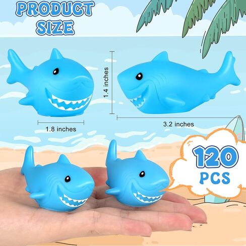 30 Pieces Rubber Sharks Blue Rubber Bath Sharks Cute Squeezable and Squeak Shark Small Rubber Sharks Bathtub Swimming Rubber Sharks Toys for Birthday Shower Bathtub Pool Party Favors in Saudi Arabia