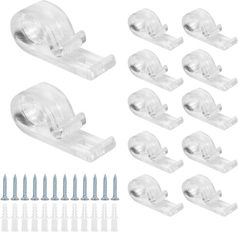 Plastic Modern Window Shade Roller Cord Guide Fixation Hook Clip for Blinds Clear P Clip Blind Cord Holder Fixation Hook Pack of 12 in Kuwait