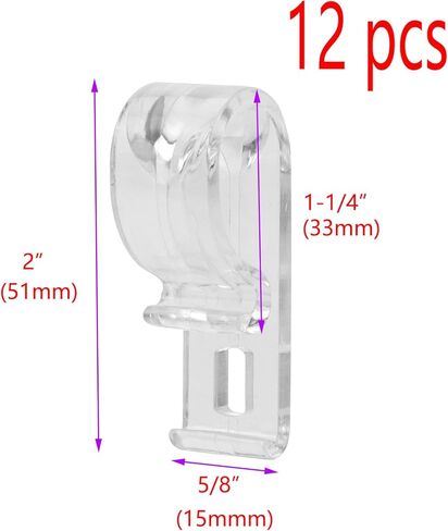 Plastic Modern Window Shade Roller Cord Guide Fixation Hook Clip for Blinds Clear P Clip Blind Cord Holder Fixation Hook Pack of 12 in Kuwait