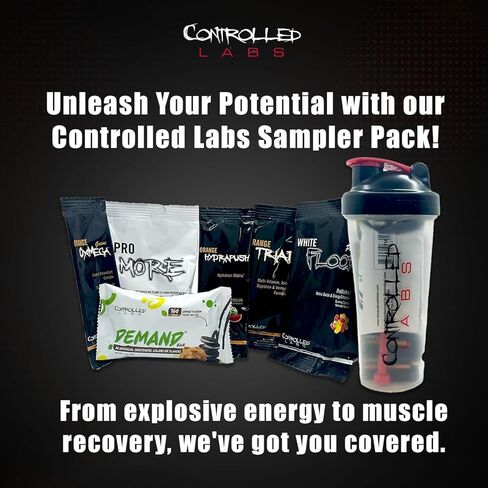 مجموعة عينات CONTROLLED LABS - خدمة فردية - White Flood Plus، بروتين PROmore، Orange HydraPush، غسيل الدماغ البرتقالي، Orange Triad، Oximega Greens، Green Magnitude، شريط الطلب، زجاجة الخلاط in Kuwait