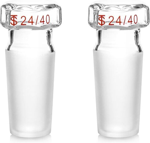 سدادة زجاجية QWORK، قطعتان من سدادة زجاجية مجوفة ذات رأس سداسي للمفاصل الخارجية 24/40 in Kuwait