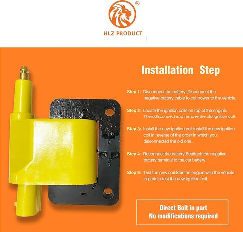 حزمة ملف الإشعال عالية الأداء UF97 متوافقة مع دودج رام 1500-3500 B150-B3500 جيب تي جيه داكوتا رامتشارجر جراند شيروكي كومانش رانجلر 2.2 2.5 3.9 4.0 L4 5.2 L6 V8 in Saudi Arabia