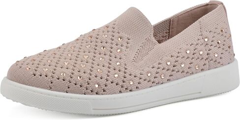 WHITE MOUNTAIN Kids Uplights Rhinestoned Slip-On Knit Sneaker in Saudi Arabia