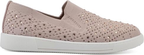 WHITE MOUNTAIN Kids Uplights Rhinestoned Slip-On Knit Sneaker in Saudi Arabia