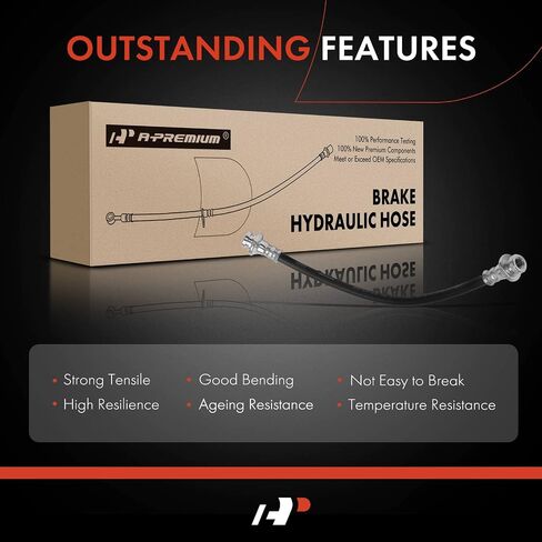 A-Premium Rear Brake Hydraulic Hose Compatible with Select Chevy, GMC, Hyundai, Suzuki and Geo Models - Tracker 89-98, Accent 95-99, Elantra 97-06, Grand Vitara 06-08, Samurai 86-95, X-90, Sidekick in Saudi Arabia