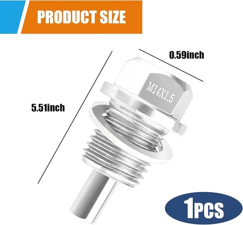 1 PC Put Oil Plug, M14 x 1.5 Oil Screws, Stainless Steel Drainage Bolts, Oil Bottom Shell Screws, Compatible with most Ford, GM, Hyundai, Kia, Accord, CRV (Black) in Saudi Arabia