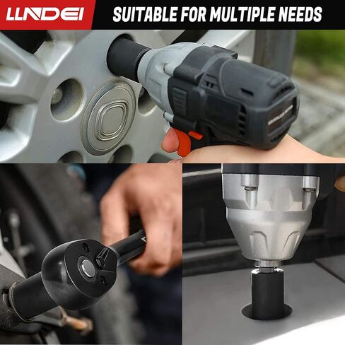 مجموعة مقابس تأثير محرك LLNDEI مقاس 1/2 بوصة، 16 قطعة مترية ضحلة مع مفتاح سقاطة سريع التحرير 10 بوصة 72T، 6 مقابس نقاط 10-32 مم، فولاذ CR-V، لمسة نهائية من الفوسفات الأسود in Kuwait