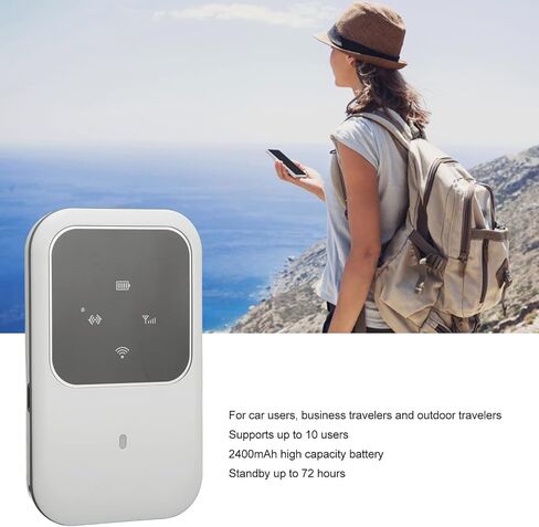 4G LTE WiFi Mobile Hotspot، 3G 4G LTE Mobile WiFi Mobile Router، جهاز نقطة اتصال WiFi غير مقفل يدعم 10 مستخدمين، راوتر WiFi محمول للأعمال الخارجية والسفر بالسيارة in Kuwait