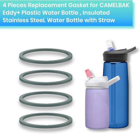 4 عبوات من الحشيات المتوافقة مع زجاجة المياه Camelbak Eddy+ 14oz 20oz 25oz 32oz، جزء سدادة مطاطية بديلة للغطاء العلوي من القش in Kuwait