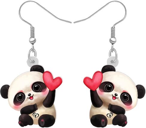 Acrylic Cute Panda Earrings Dangle Drop Panda Jewelry For Women Girls Mothers Day Gift in Saudi Arabia