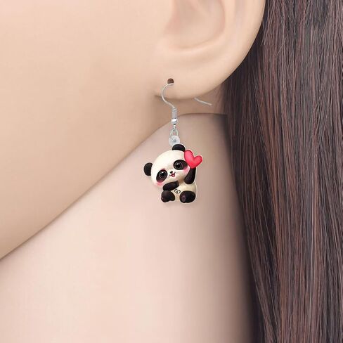 Acrylic Cute Panda Earrings Dangle Drop Panda Jewelry For Women Girls Mothers Day Gift in Saudi Arabia