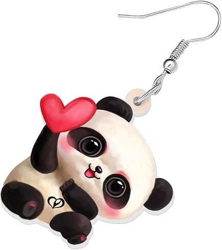 Acrylic Cute Panda Earrings Dangle Drop Panda Jewelry For Women Girls Mothers Day Gift in Saudi Arabia
