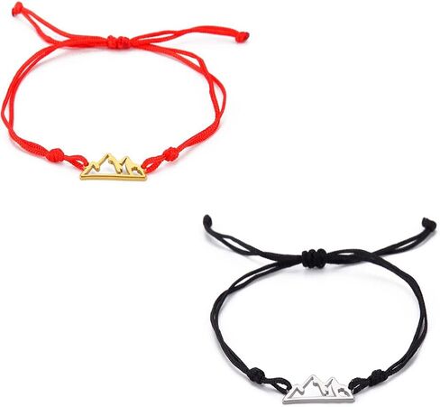 Mountain Range Double Rope Bracelet For Women Men Stainless Steel Fashion Hollow Out Style Mountain Range Double Layer Handmade Bracelet Nature Lovers Jewelry Gift in Saudi Arabia