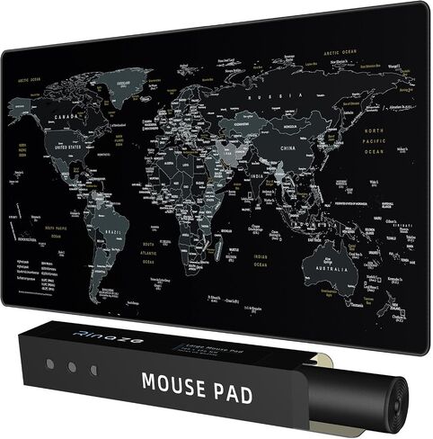 Extra Large Gaming Mouse Pad with Black Topographic, XXL Mousepad, Big Mouse Mat Desk Pad, Non Slip Keyboard Pad for Gaming Computer Laptop PC Office Desk Accessories in Saudi Arabia