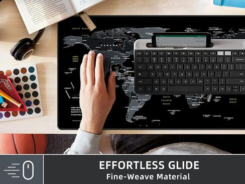 Extra Large Gaming Mouse Pad with Black Topographic, XXL Mousepad, Big Mouse Mat Desk Pad, Non Slip Keyboard Pad for Gaming Computer Laptop PC Office Desk Accessories in Saudi Arabia