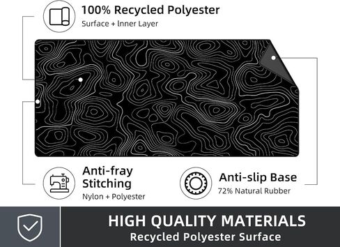 Extra Large Gaming Mouse Pad with Black Topographic, XXL Mousepad, Big Mouse Mat Desk Pad, Non Slip Keyboard Pad for Gaming Computer Laptop PC Office Desk Accessories in Saudi Arabia