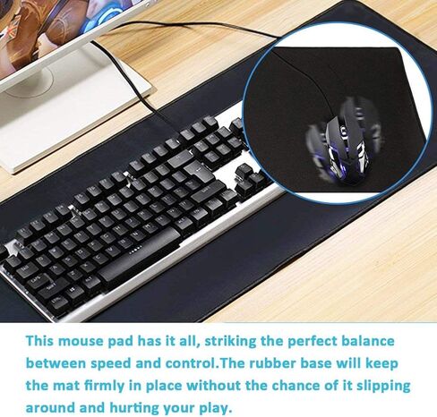 Stanaway Non-Slip Wide Long Extended Gaming Large Mouse and Keyboard Pad, Stitched Edges for 2024 (Red) in Saudi Arabia