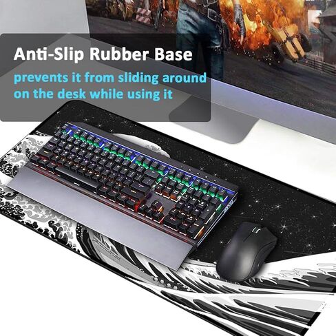 Stanaway Non-Slip Wide Long Extended Gaming Large Mouse and Keyboard Pad, Stitched Edges for 2024 (Red) in Saudi Arabia