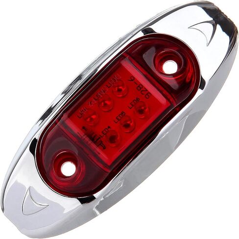 cciyu 2pcs 6LED Red Mini LED Side Marker Red Light with Chrome Bezel Assembly Universal LED Clearance Markers Lights for Truck Trailer Boat ATV Marine in Saudi Arabia