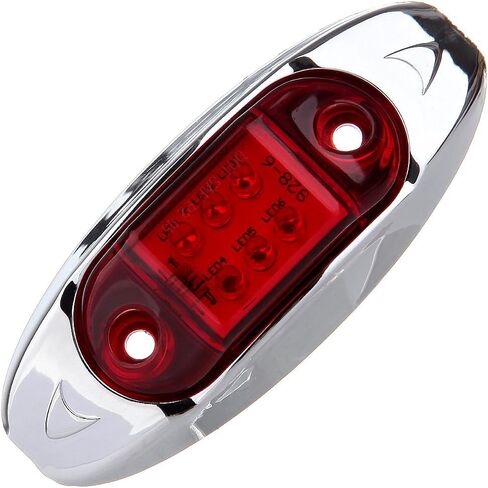 cciyu 2pcs 6LED Red Mini LED Side Marker Red Light with Chrome Bezel Assembly Universal LED Clearance Markers Lights for Truck Trailer Boat ATV Marine in Saudi Arabia
