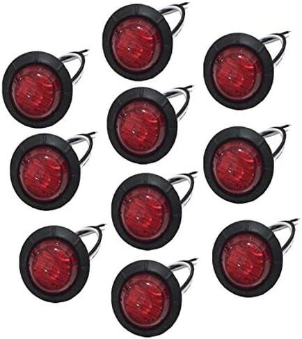 Mengbaobao MBB 1 1/4 inch Truck Bus Boat Trailer Red Side Marker Indicators Light Lamp 6 LED Rear Truck Cab Marker (Pack of 10) in Saudi Arabia