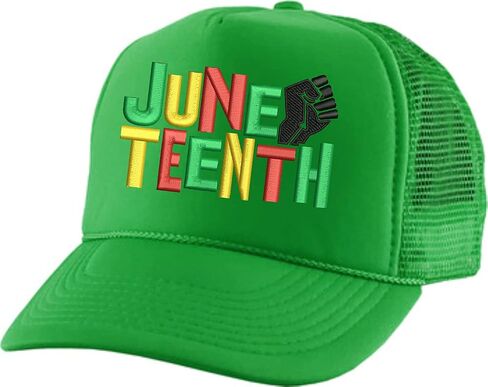 ALLNTRENDS Adult Trucker Hat Juneteenth Embroidered Freedom Day Baseball Cap Adjustable Support Mesh Back Truckers in Saudi Arabia